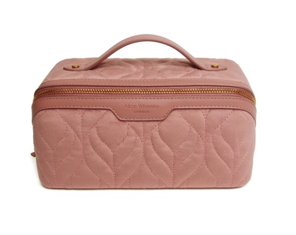 Alice Wheeler Pink Quilted Velvet Train case, 2025 collection