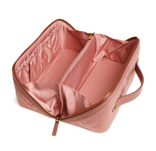 Alice Wheeler Pink Quilted Velvet Train case, 2025 collection - Image 2