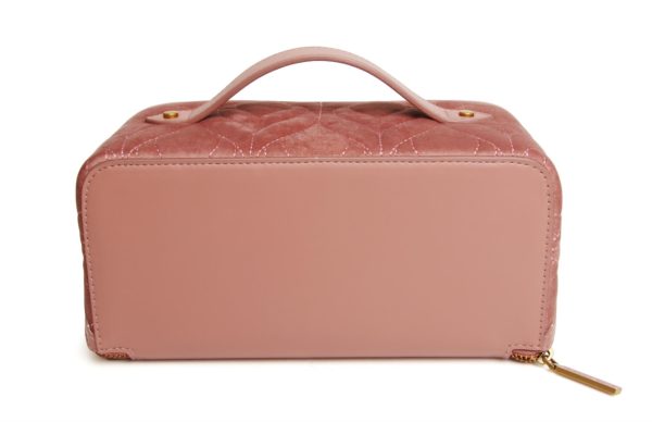 Alice Wheeler Pink Quilted Velvet Train case, 2025 collection - Image 4